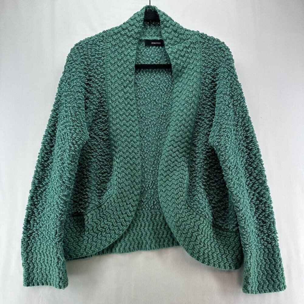 Dokotoo Sweater Womens M Open Front Long Sleeve Chunky Knit Cardigan Mist Green